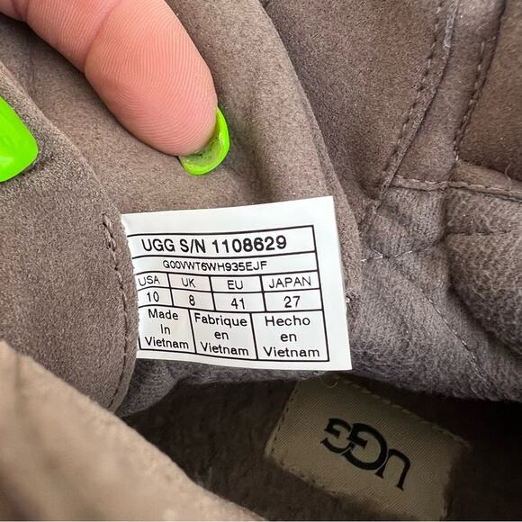 Ugg Kriston Brown Beige Suede Wedge Waterproof Boots Size 10 - Picture 6 of 8